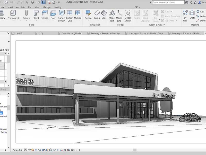 CAD model of building using Revit