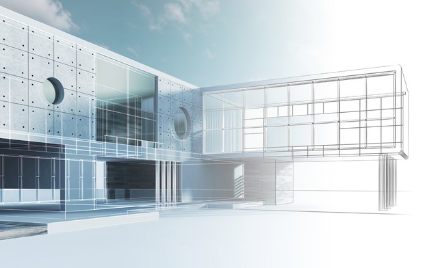 CAD model of a building