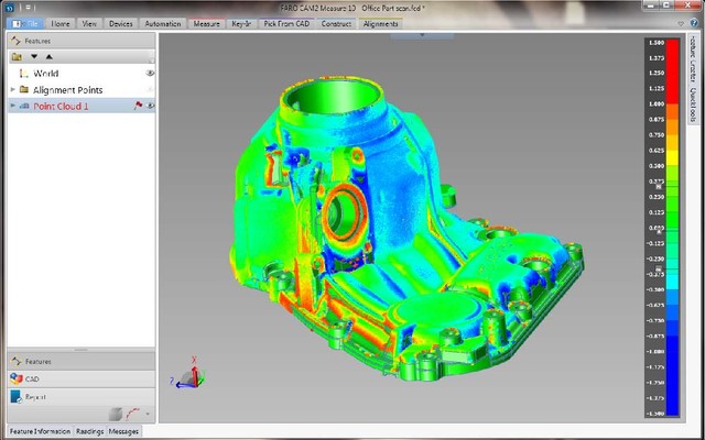 example data output using FARO CAM2