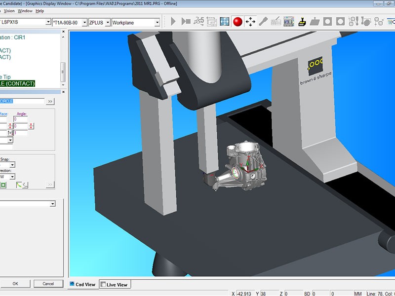 CAD output model using Hexagon PC-DMIS software